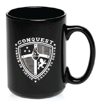 Conquest Black Ceramic Coffee Mug